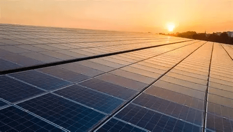 SR Solar Energy solar installation at sunset